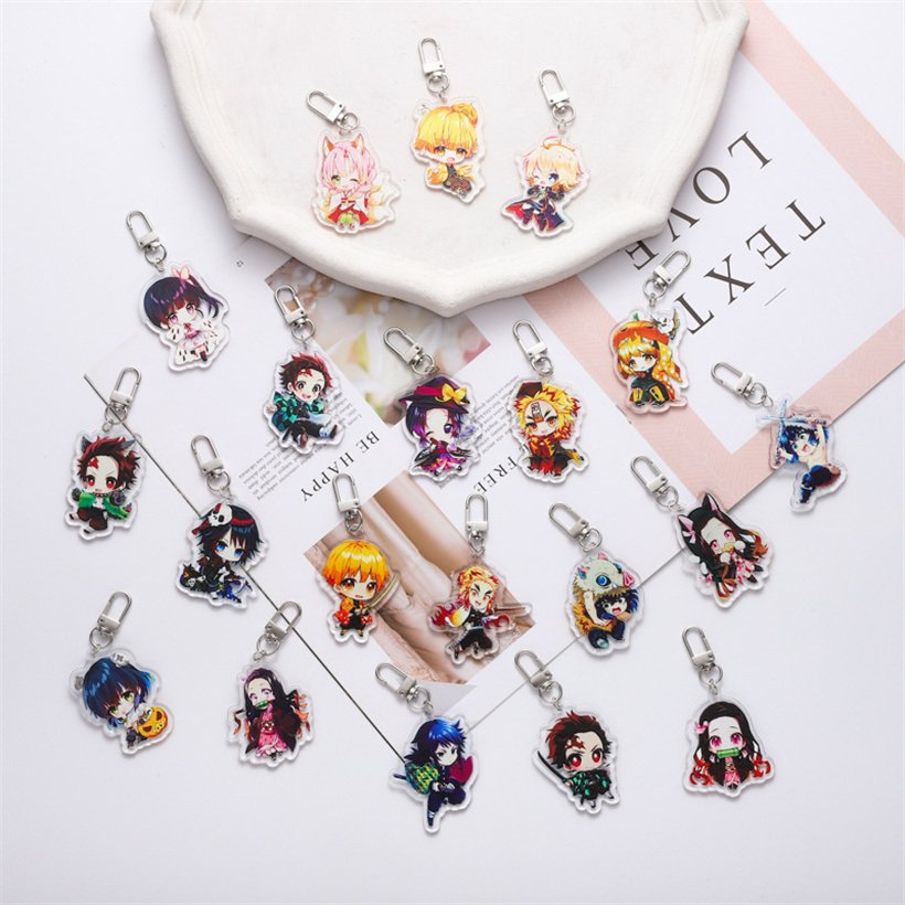 Creative Anime Key Chain Ghost Extinction Blade the Pattern Pendant Decorative Acrylic Keychain 2 2 21