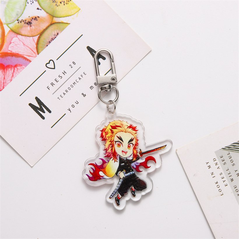 Creative Anime Key Chain Ghost Extinction Blade the Pattern Pendant Decorative Acrylic Keychain 4 5 22
