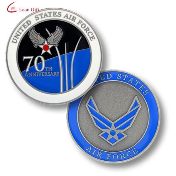 Factory-Custom-Logo-Metal-Air-Force-70th-Anniversary-Nickel-Antique-with-Enamel-Challenge-Coins Factory Custom Logo Metal Air Force 70th Anniversary Nickel Antique with Enamel Challenge Coins