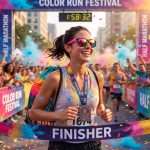 Custom Marathon Race Pack Kit Drawstring Bag Zinc Alloy Finisher Medal Folding Sunglasses Set for Color Run Carnival Event