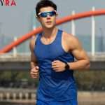 Seamless Mesh Breathable Man Big Hole Quick Dry 100% Polyester 100 GSM Marathon Running Sleeveless T-Shirt for Men