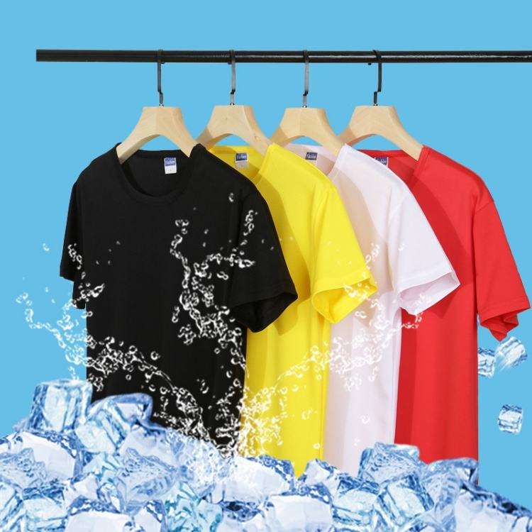 100% Polyester Summer Quick-Drying Marathon Mesh T-Shirt Round Neck Short-Sleeved Printing 180 Grams Knitted Fabric Blank Design
