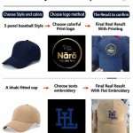 Wholesale Customizable Cotton Luxury Baseball Cap for Men Waterproof Sports Hat Embroidered Logo Cap Blank Baseball Cap