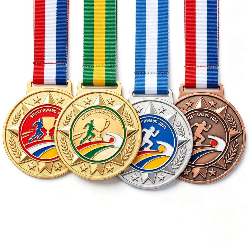 Custom Logo Metal Sport Medals Factory Price Low MOQ Gold Award Medal for School Events with Personalized Ribbon