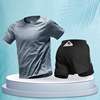 Men’s 2 Piece Athletic Sets Quick Dry T Shirt 2 in 1 Shorts Marathon Training Wear Running Basketball Training Workout Clothing