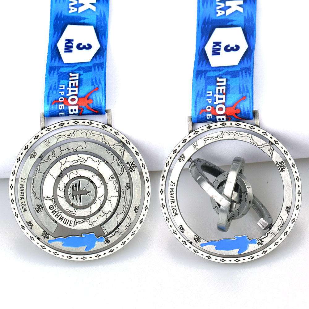 Custom Logo Sports Award Medal Zinc Alloy Antique Gold Silver Bronze Plated Enamel Marathon Running Competition Prize Gift