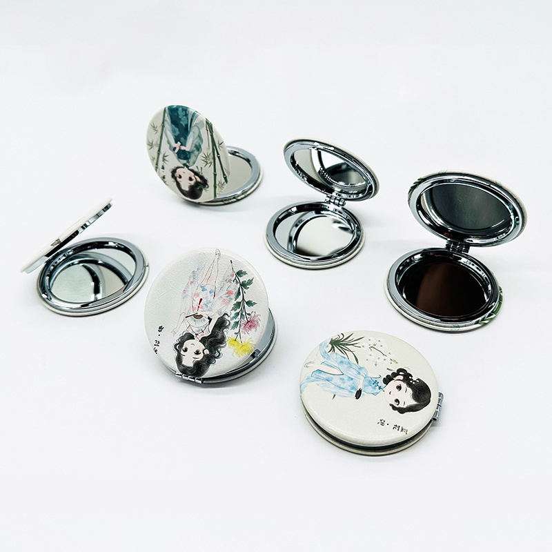 Custom Travel PU Leather Cosmetic Mirror | Leon Gift