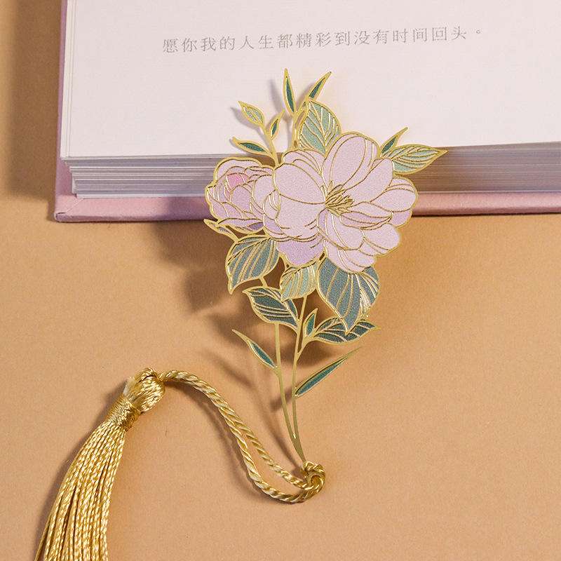 Custom Flower Brass Bookmark | Leon Gift