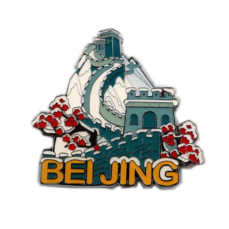 Factory Price Custom Design Embossed logo 3D Metal Zinc Alloy Beijing Tourist Souvenir Fridge Magnet for Souvenir