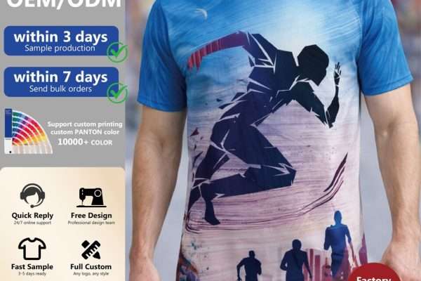 OEM Service Custom Marathon Running T Shirt 100%Polyester Quick Dry Breathable Sports Tee Bulk for Race Events
