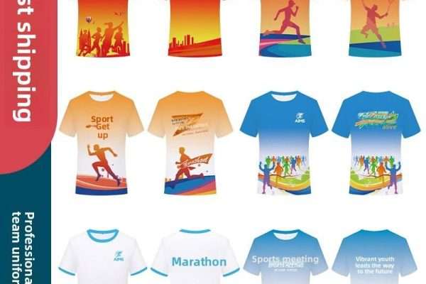 Custom Marathon T-Shirts Team Sports Running Quick-Dry Short-Sleeve PU Material O-Neck Collar Team Building Workwear Cultural