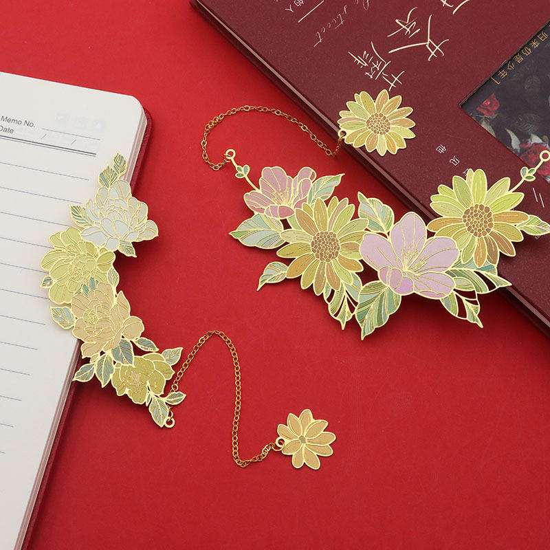 Custom Flower Soft Enamel Bookmark | Leon Gift