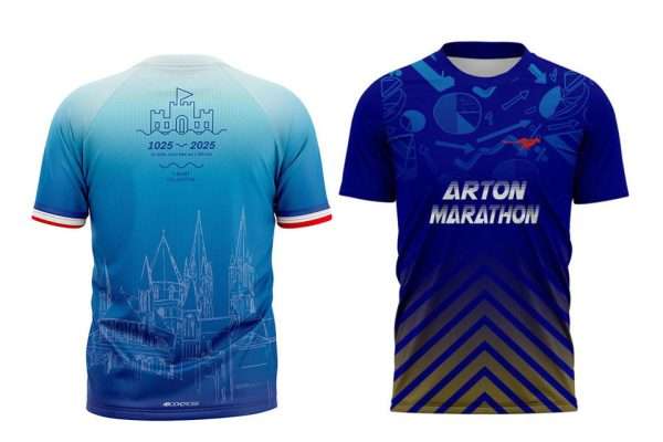 Custom Sublimation Printing Sport Quick Dry Clothes T Shirt Lightweight Polyester Design Team Marathon Running Event T-Shirt