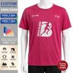 Quick Dry Running Event T Shirts 130 GSM Polyester Marathon Charity Run Sports T Shirts with Logo Printing