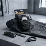 Custom TG003 Single Handcuff Case – Heavy-Duty Black Nylon Handcuff Pouch with Metal Snap & Belt Loop